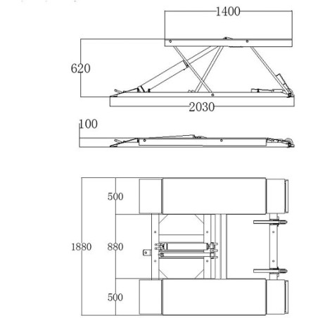 Pont ciseaux hydraulique mobile 400V pour petit garage
