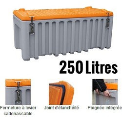 Box de stockage pour outillage polyéthylène noir 250 L.