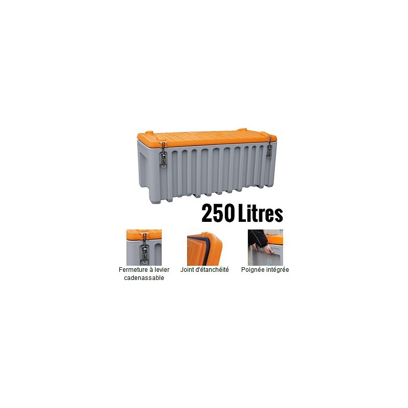 Box de stockage pour outillage polyéthylène noir 250 L.