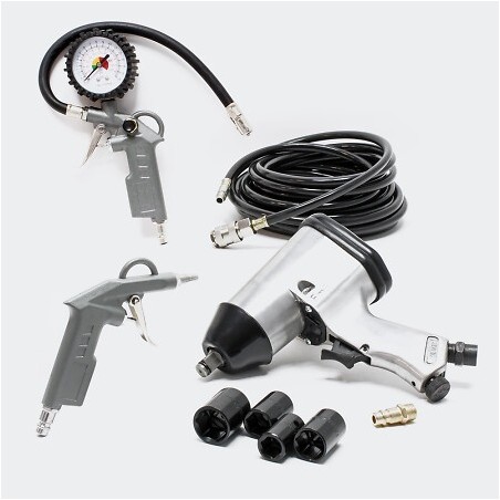 Kit air comprimé échange pneus pistolet souffleur compresseur 8 pcs. réf 61078 rampes de chargement pour matériel roulant en ven
