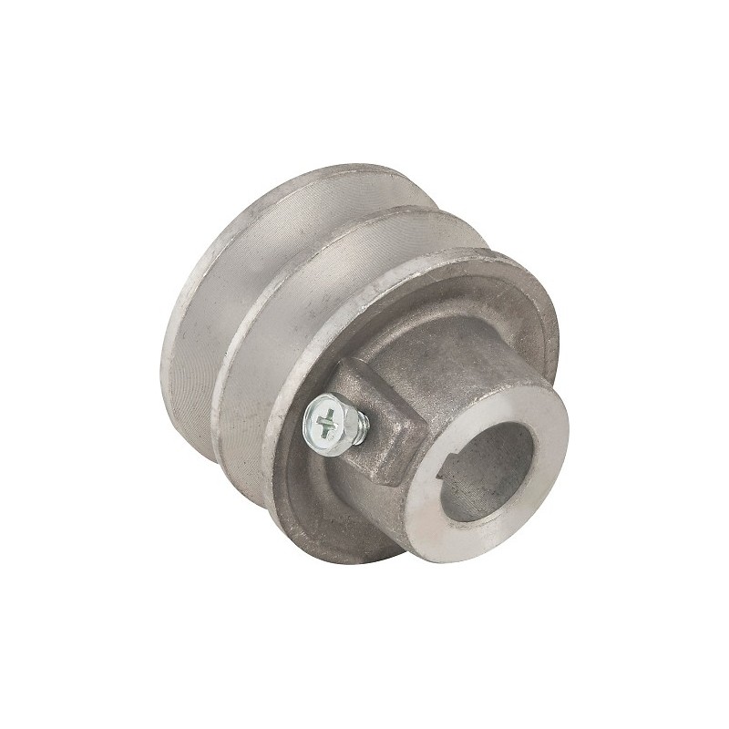 Poulie alu double gorge axe 19,05mm, diamètre ext. 62mm référence 0145061944 en vente chez