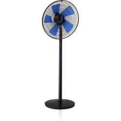 Ventilateur sur pied noir & bleu d'un diamètre de 40 cm