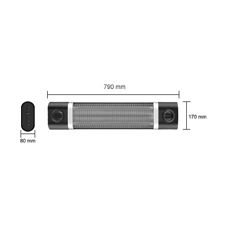 Chauffage infrarouge blanc 1800 W 10m2 télécommande