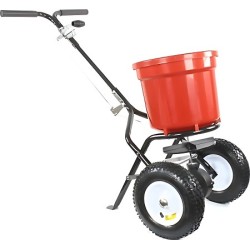 Epandeur de sel et engrais manuel sur roues avec cuve de 25 L