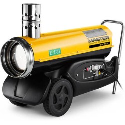 Chauffage fuel à air pulsé Sovelor 21 kW avec cheminée.