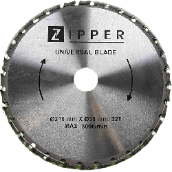 Lame de scie multicoupe 216x30mm 32 dents ksb21630z32 pour zipper zi-kgs216-310 zi-kgs216-310 Zipper pièce n° KSB21630Z32 pièces