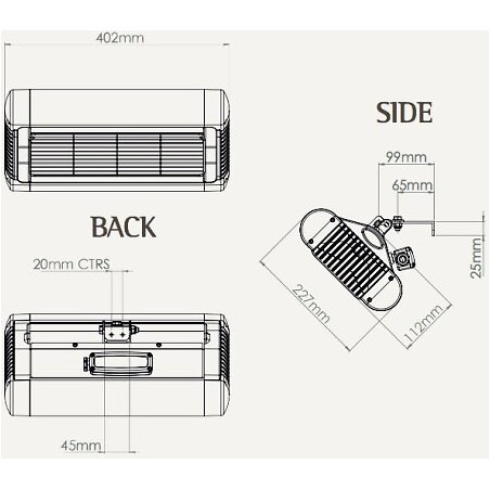Chauffage infrarouge 1500 W 8m2 réflécteur doré
