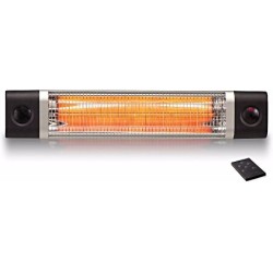 Chauffage infrarouge noir 2500 Watts 20m2 télécommandé