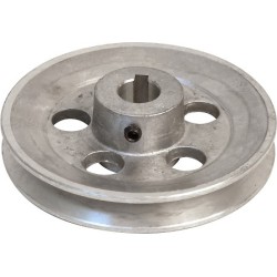 Poulie aluminium à gorge trapezoidale diamètre 120 mm et axe alésage 19 mm Fartools
