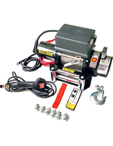 Treuil électrique 12v 2721kg pas cher 3300w avec radiocommande et câble 20m