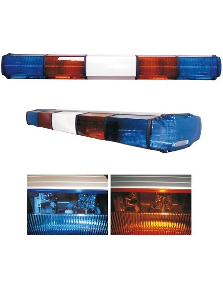 Rampe lumineuse bleue orange, 4 modules LED, longueur 118 cm