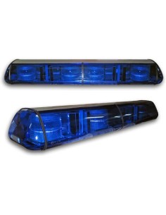 Rampe lumineuse toute bleue avec 4 feux double flash intégrés