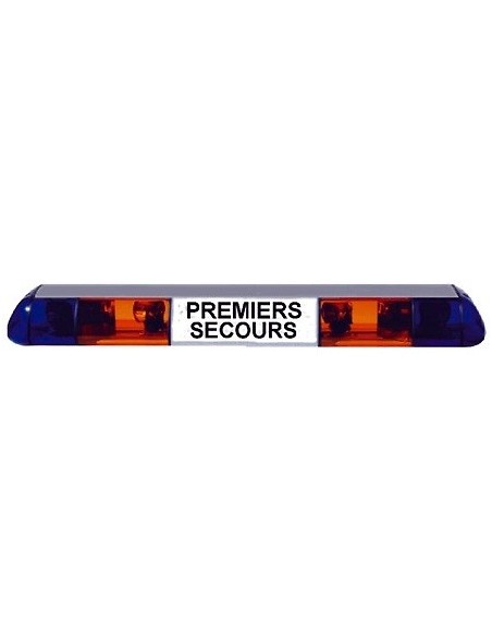 Rampe lumineuse bleu et orange avec 4 gyrophare