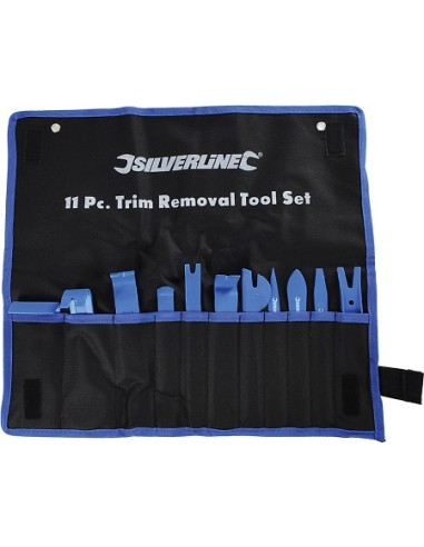 Jeu d'outils pour le démontage de garnitures de portières 11 pcs marque SILVERLINE