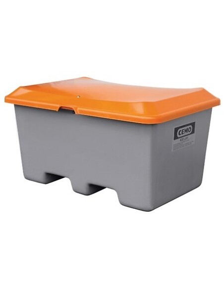 Bac à sel de 400 Litres en PFV avec passage de fourche.