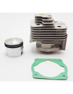 Kit cylindre alésage 44mm, piston et segments pour moteur 2 temps de débroussailleuses à dos huyndai ou tck 52cc marque réf 1433 2