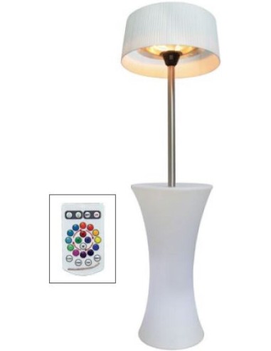 Parasol chauffant électrique halogène 2100 W Efficacité 6 a 8 m2, modèle blanc