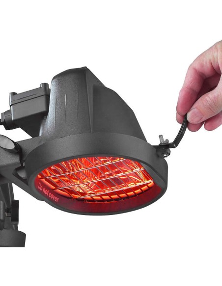 Chauffage halogène 1500w à 3 lampes à fixer sur mât de parasol marque réf 333329