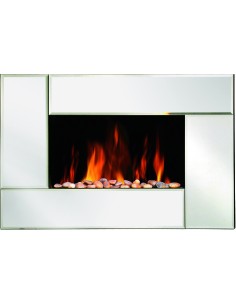 Foyer decoratif 2000w-miroir-galets marque Warm tech référence FES2000-MIG2 foyer décoratif en vente chez
