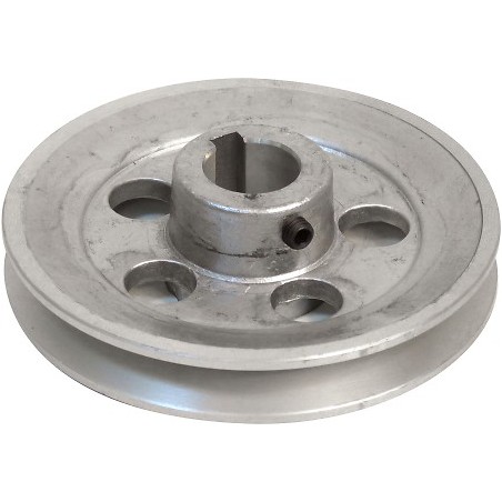 Poulie aluminium à gorge trapézoïdale pas cher diamètre 120 mm axe 24 mm