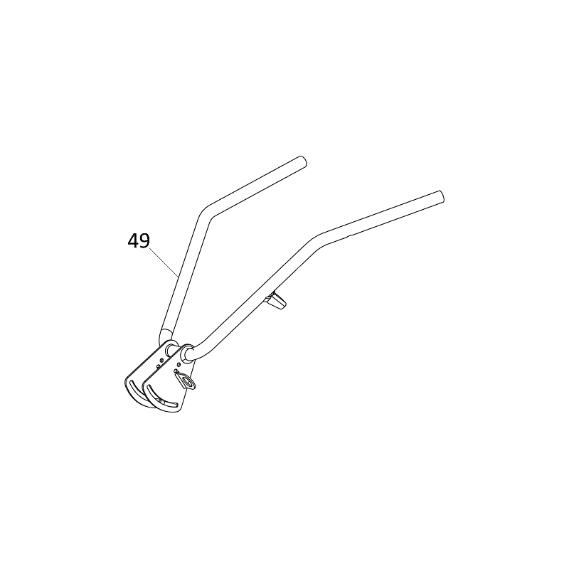 guidon complet noir pour P55, M210, Eurosystems, pièce n°321010174