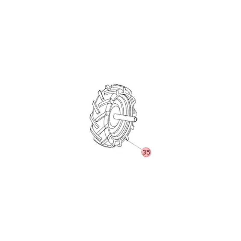 Roue droite réf. 10001617 réparation motofaucheuse Zipper ZI-BM870ECO