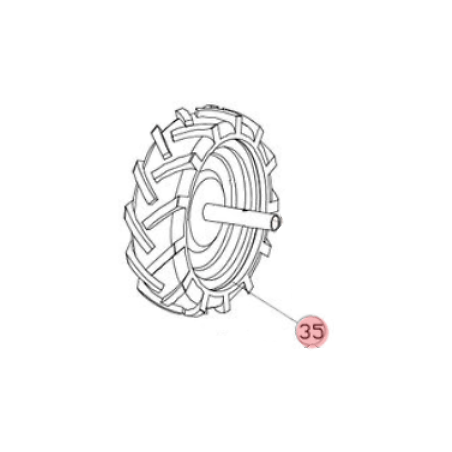 Roue droite réf. 10001617 réparation motofaucheuse Zipper ZI-BM870ECO