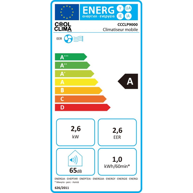 climatiseur mobile 9000btu - 2.64kw - avec minuterie