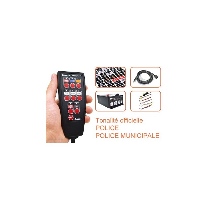 Boitier sirène POLICE complet avec microphone public adress