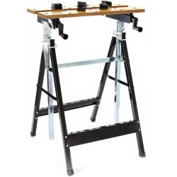 établi de travail 62,5x60,5x84,5-115,5cm table pliante porte-outils réf 62453