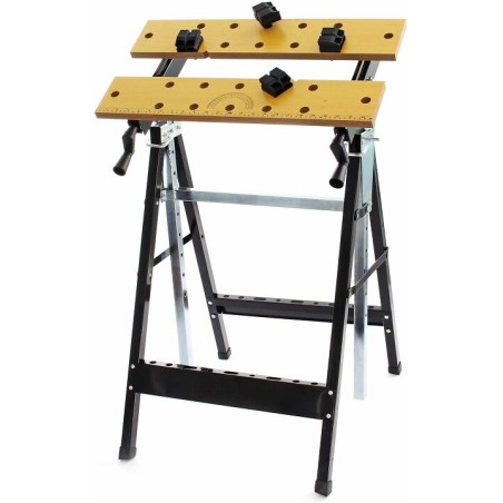 établi de travail 62,5x60,5x84,5-115,5cm table pliante porte-outils réf 62453