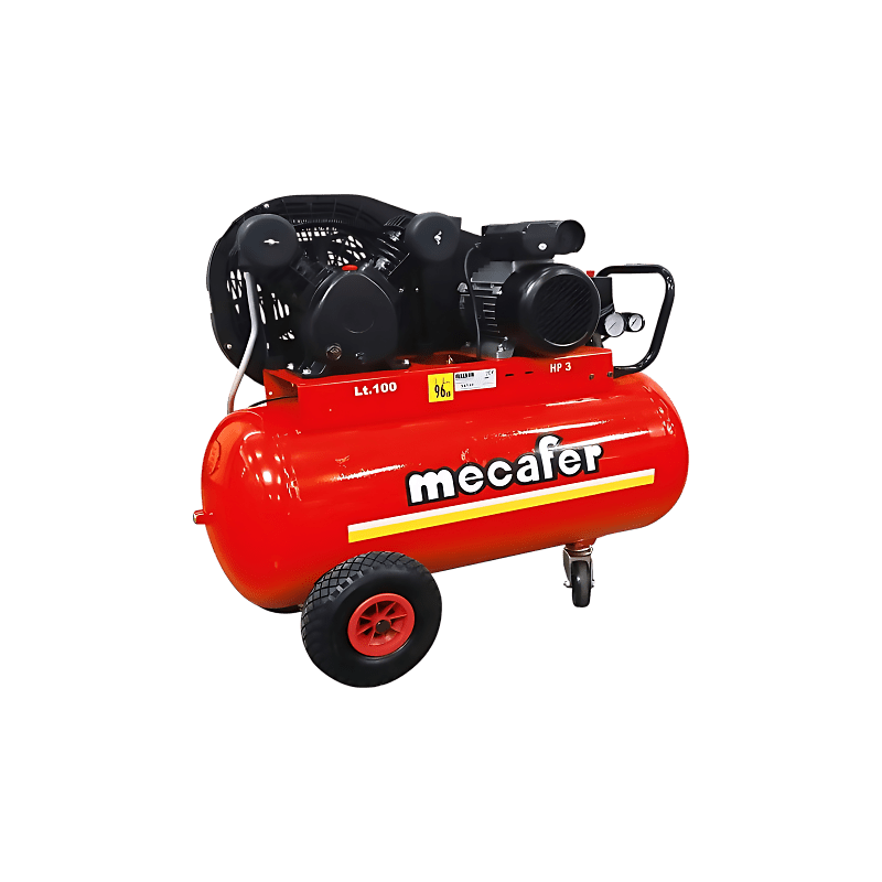 Compresseur pièces 100 litres Mecafer 425315 tête V fonte professonnel