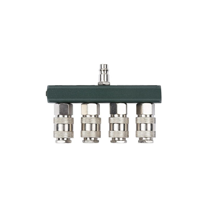 Répartiteur 4 voies raccords rapide compresseur pression maxi. 6,3 bar