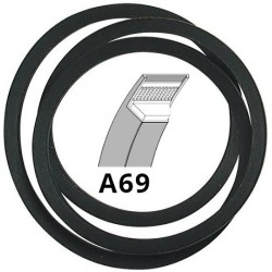 Courroie trapézoidale A69 13 x 8 mm broyeur longueur 1800 mm