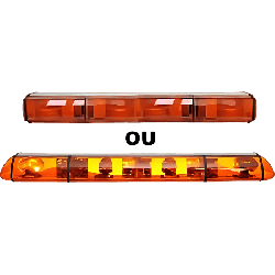 Rampe lumineuse 4 gyrophares sans partie centrale éclairée orange
