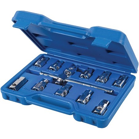 Kit de clés universelles pour bouchons de vidange 12 pcs 3/8 pouce / 8 - 17 mm marque SILVERLINE