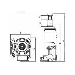 Cric bouteille hydraulique 10 tonnes avec valve de sécurité contre surcharges Protools PROT91004 2