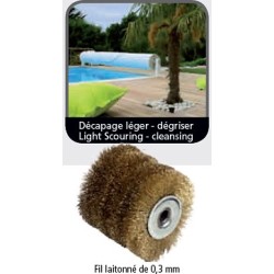 Brosse à fil laiton pour décapage léger avec rénovateur éléctrique d'extérieur. 2