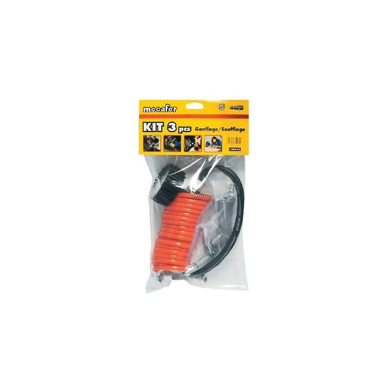 Kit 3 pièces pour gonflage et soufflage accessoires compresseur