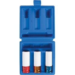 Lot de 3 douilles à chocs gainées pour écrous de roues en alliage 1/2 pouce / 17 19 et 21 mm marque SILVERLINE 2