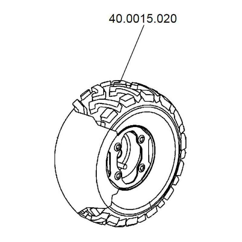 Pneu 15x6.00-6 (code 40) pour P70, P70EVO, Eurosystems, pièce n°400015020