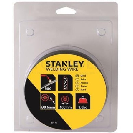 Bobine fil acier soudure MIG 0,6mm Stanley pas cher