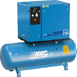 Compresseur 500 litres insonorisé triphasé 10 cv - 68 db(a) - 10 bars - abac - réservoir horizontal - sans sécheur Abac réf 4116