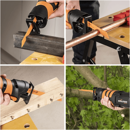 Equipez-vous d'une scie sabre EVOLUTION R230RCP avec 4 lames