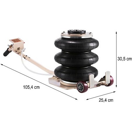 Cric pneumatique 3 boudins 3 tonnes pas cher hauteur 40cm