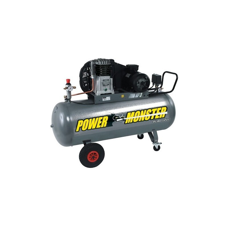 Compresseur 200 litres professionnel 3 Hp cuve 230 V Power Monster