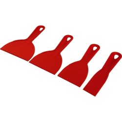 Lot de 4 couteaux à enduire en plastique pour chantier