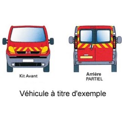 Kit de balisage prédécoupé pour grand véhicule arrière partielle