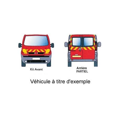 Kit de balisage prédécoupé pour grand véhicule arrière partielle
