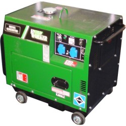Groupe electrogene insonorisé ( 89 db(a) ) diesel, puissance 3000 w, autonomie 11 h, avec demarrage electrique Elem technic réfé